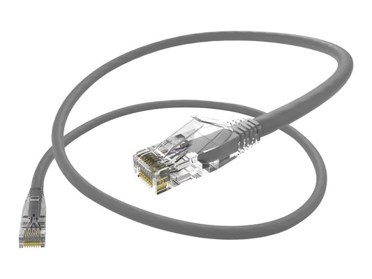 Unirise 30 Foot Cat6 Snagless Clearfit Patch Cable Gray - High Density Cat6 Ultr