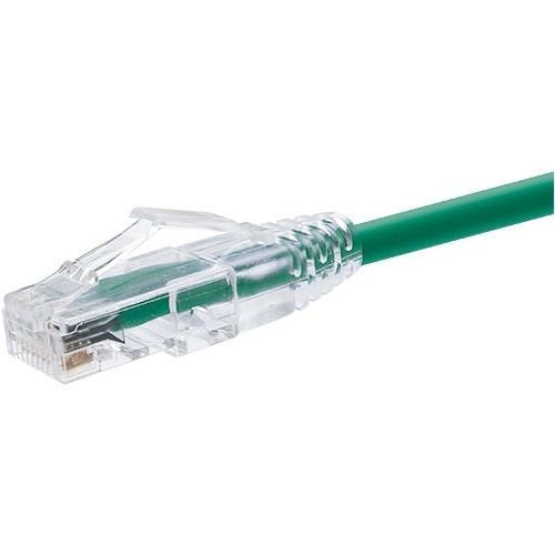 Unirise 30 Foot Cat6 Snagless Clearfit Patch Cable Green - High Density Cat6 Ult