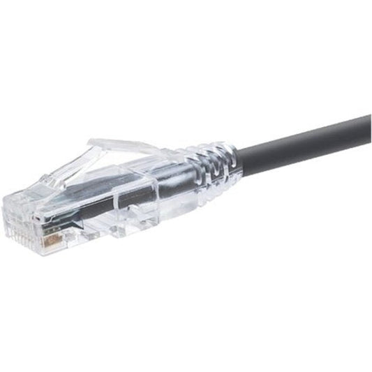 Unirise 7 Foot Cat6 Snagless Clearfit Patch Cable Black - High Density Cat6 Ultr