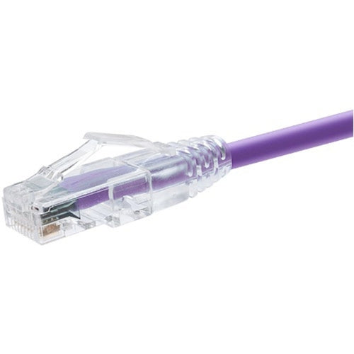 Unirise 7 Foot Cat6 Snagless Clearfit Patch Cable Purple - High Density Cat6 Ult