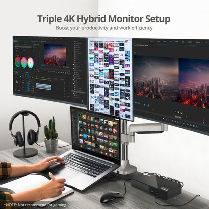 Universal Hybrid Triple 4K,Video Docking Station With Pd 3.0