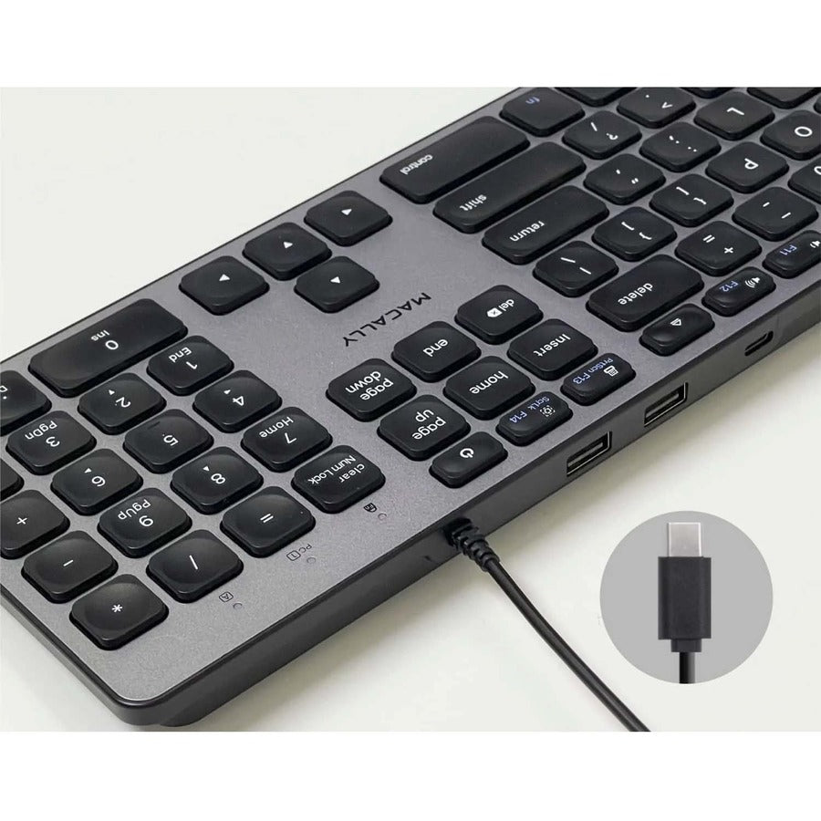 Usb-C Keyboard With Hub Mac Pc,Keyboard With Usb-A & Usb-C Ports