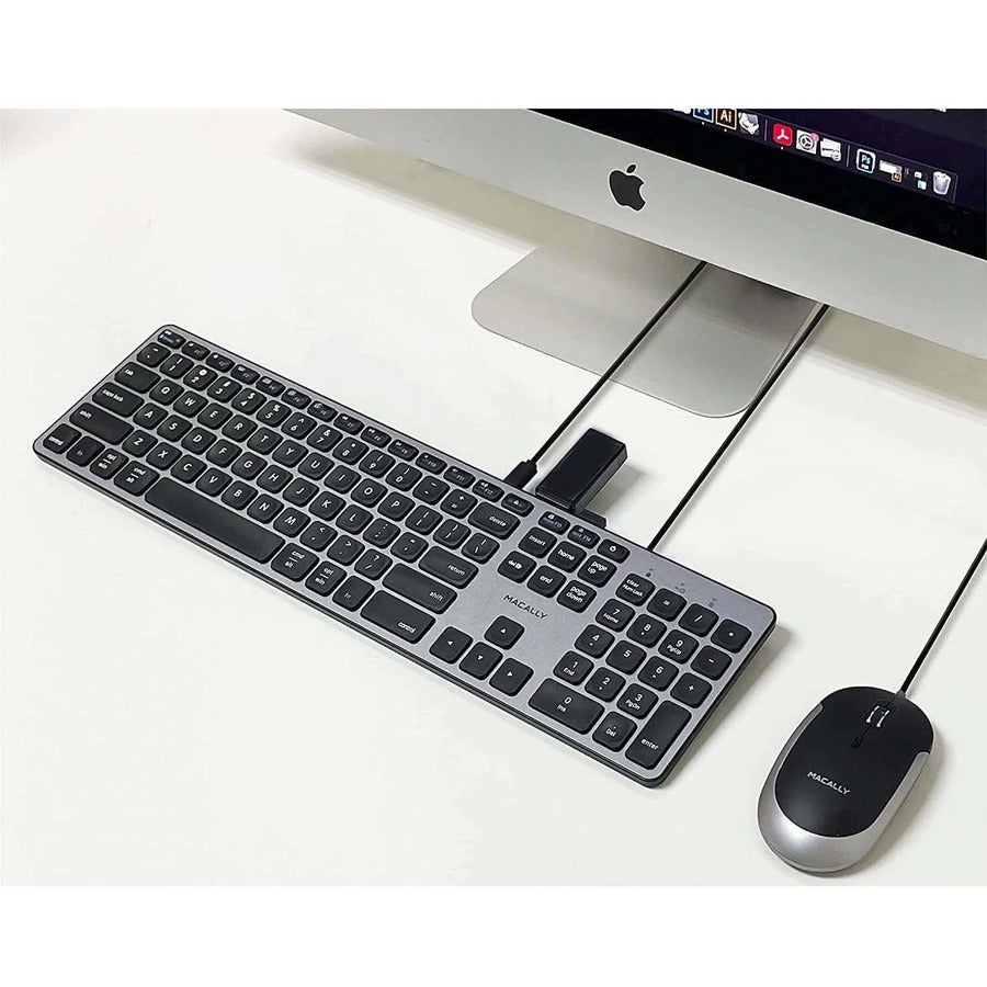 Usb-C Keyboard With Hub Mac Pc,Keyboard With Usb-A & Usb-C Ports