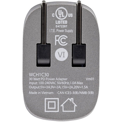 Usb-C Wall Charger,30W Gan Charger With Power Delivery