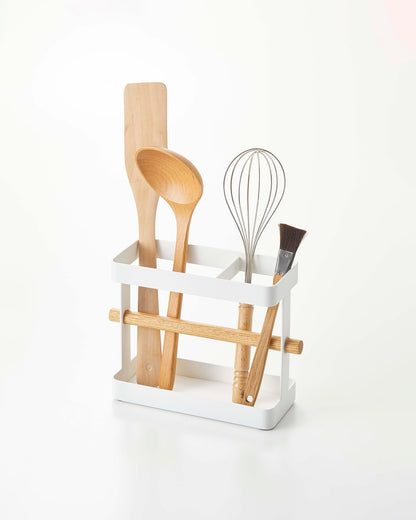 Utensil Holder - Steel + Wood