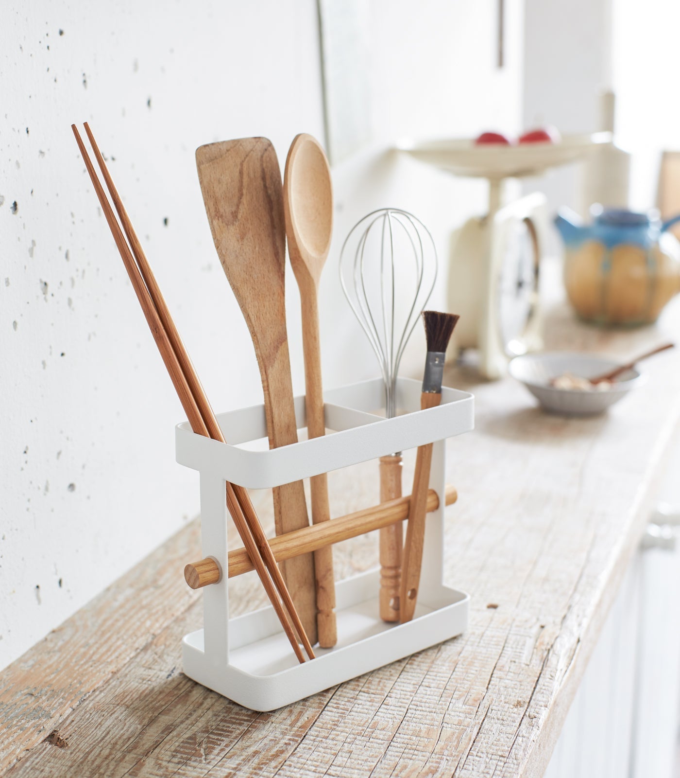 Utensil Holder - Steel + Wood