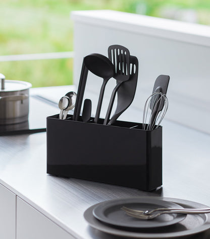 Utensil & Thin Cutting Board Holder - Steel