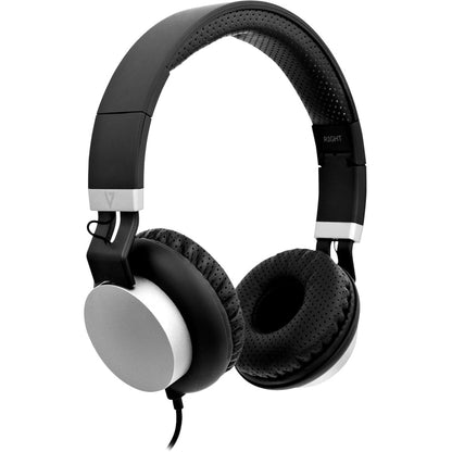 V7 Lightweight On-Ear Headphones - Black/Silver