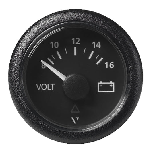 Veratron 52 MM (2-1/16") ViewLine Voltmeter - 8 to16V - Black Dial &amp; Bezel