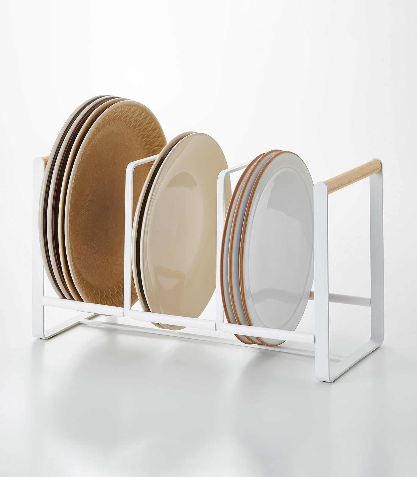 Vertical Plate Organizer - Steel + Wood