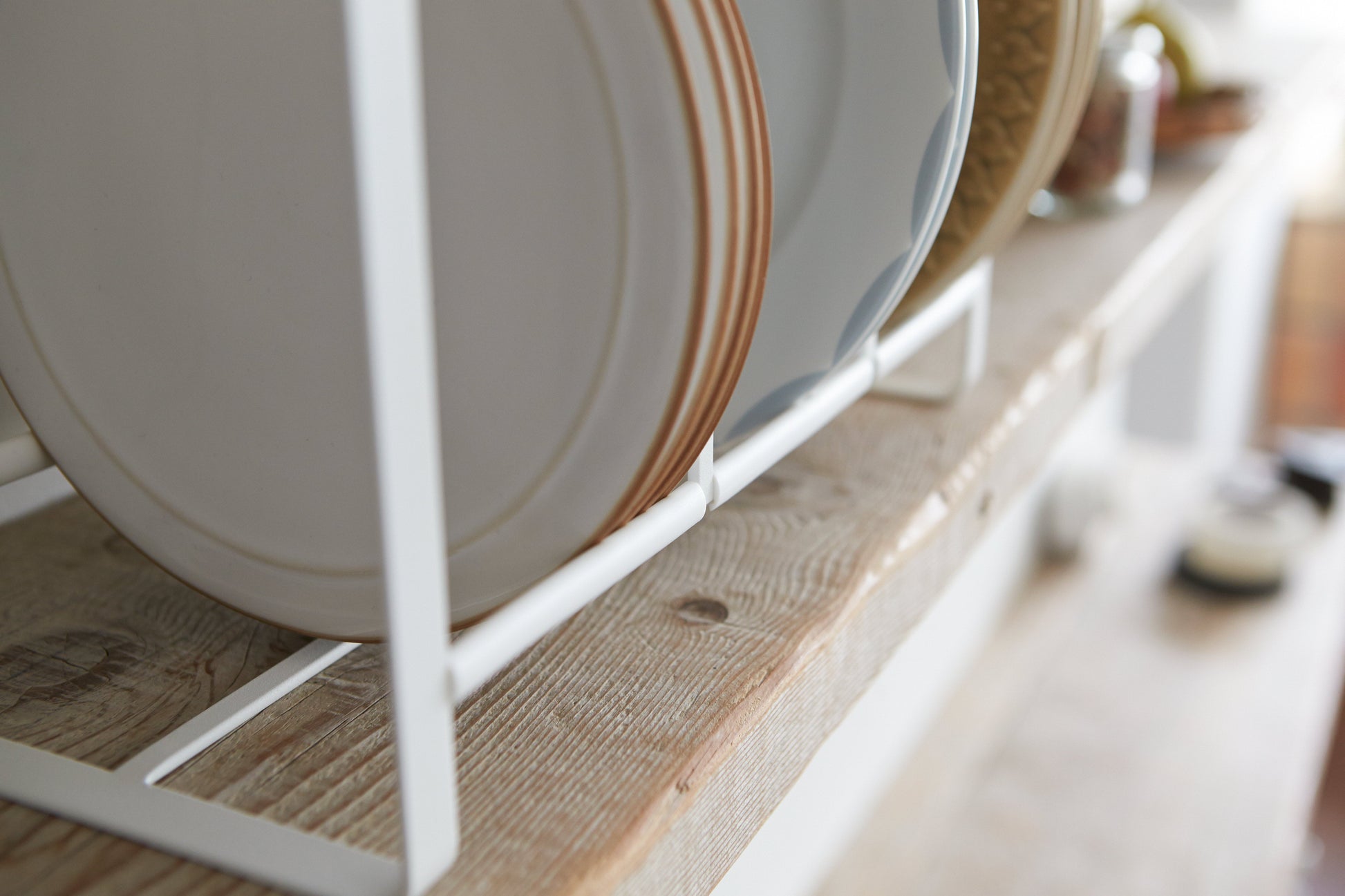 Vertical Plate Organizer - Steel + Wood