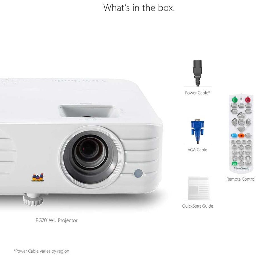 Viewsonic Pg701Wu Data Projector Standard Throw Projector 3500 Ansi Lumens Dmd Wuxga (1920X1200) White