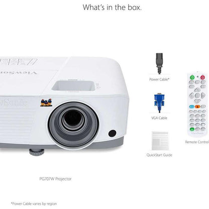 Viewsonic Pg707W Data Projector Standard Throw Projector 4000 Ansi Lumens Dmd Wxga (1280X800) White