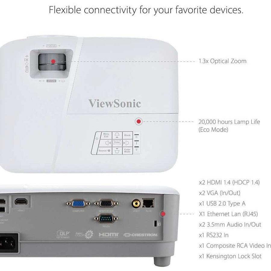 Viewsonic Pg707W Data Projector Standard Throw Projector 4000 Ansi Lumens Dmd Wxga (1280X800) White