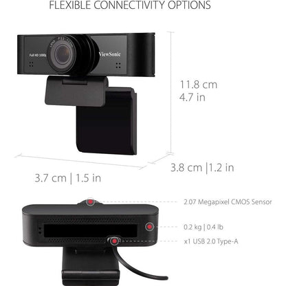 Viewsonic Vb-Cam-001 Webcam 2.07 Mp 1920 X 1080 Pixels Usb 2.0 Black