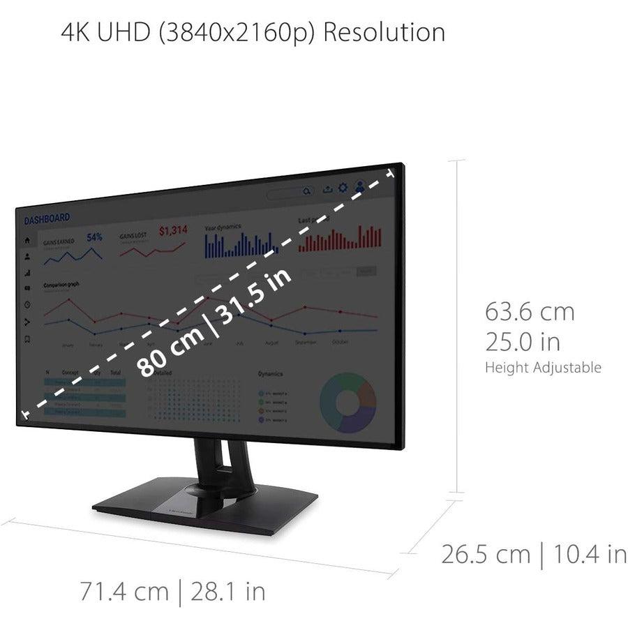 Viewsonic Vp Series 3268A-4K 81.3 Cm (32") 3840 X 2160 Pixels 4K Ultra Hd Led Black