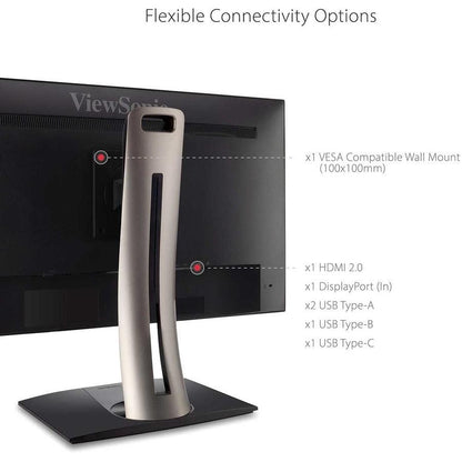 Viewsonic Vp2768A-4K Computer Monitor 68.6 Cm (27") 3840 X 2160 Pixels 4K Ultra Hd Led Black