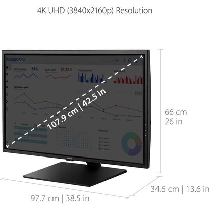 Viewsonic Vx4381-4K Computer Monitor 109.2 Cm (43") 3840 X 2160 Pixels 4K Ultra Hd Led Black