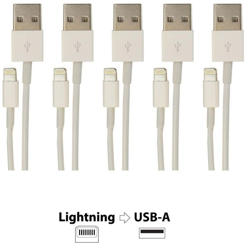 Visiontek Lightning To Usb 1 Meter Cable White 5-Pack (M/M)