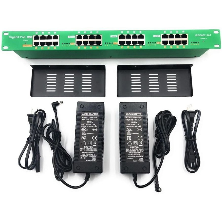 Visiontek Poe Injector - 16 Port Active With Two 56 Volt 120 600013