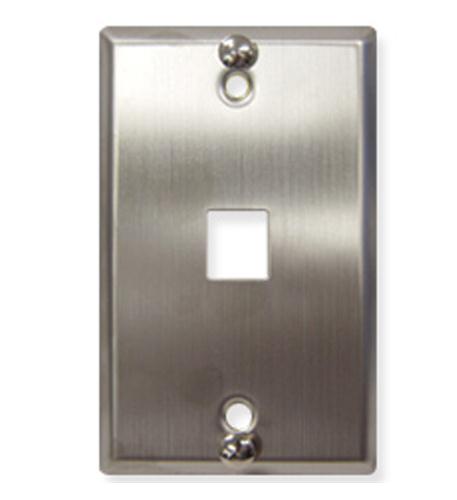 WALL PLATE- PHONE- FLUSH- 1-PORT- SS ICC-IC107FFWSS