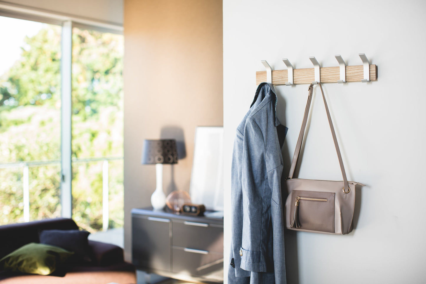 Wall-Mounted Coat Rack - Steel + Wood