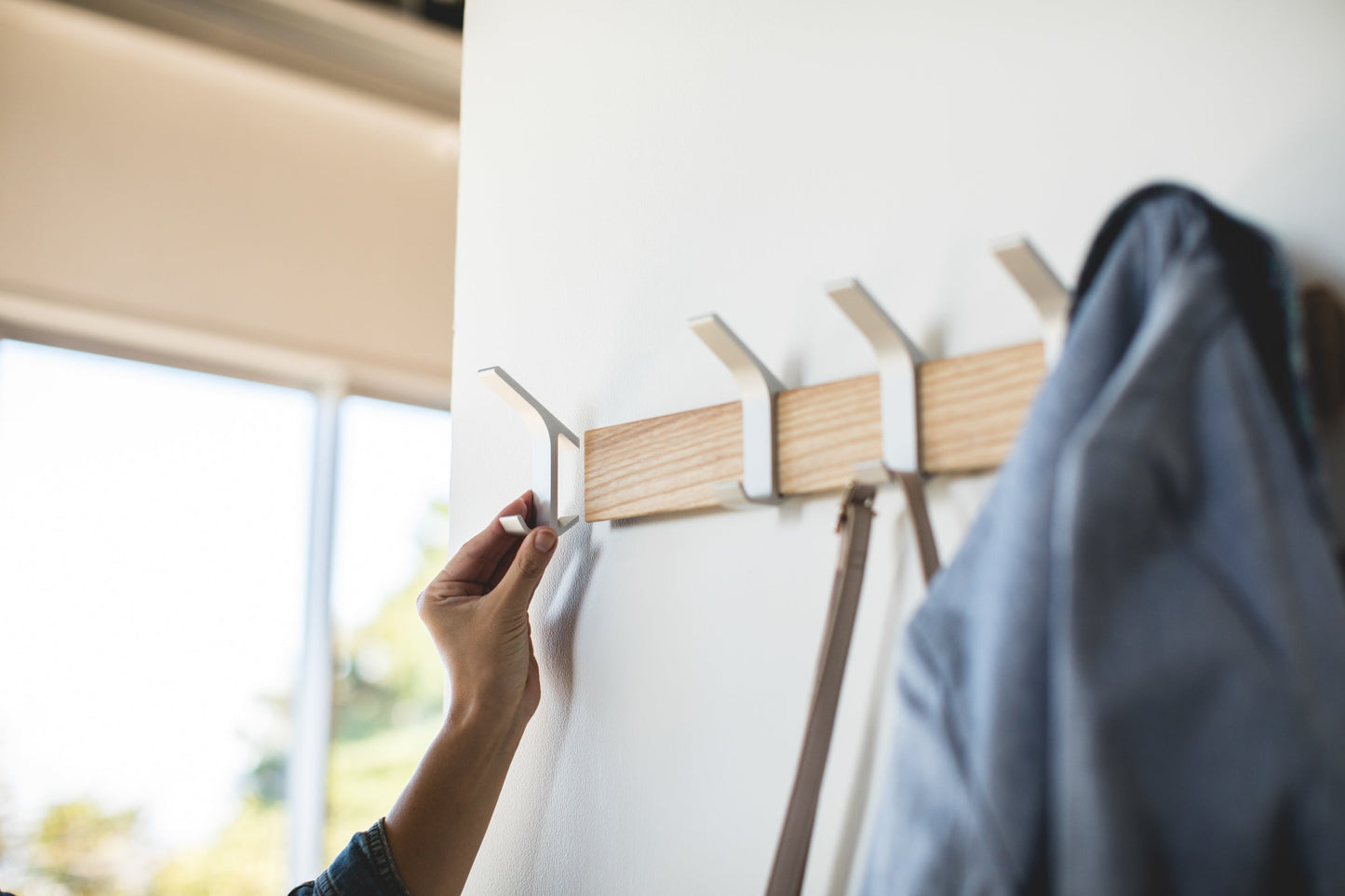 Wall-Mounted Coat Rack - Steel + Wood