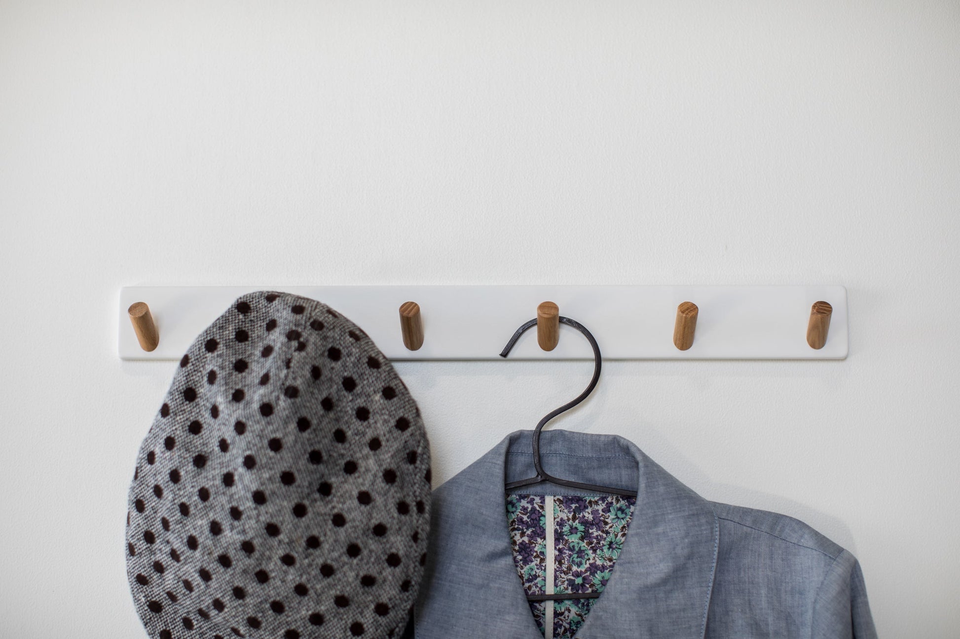 Wall-Mounted Coat Rack - Steel + Wood