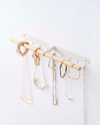 Wall-Mounted Jewelry Rack - Steel + Wood