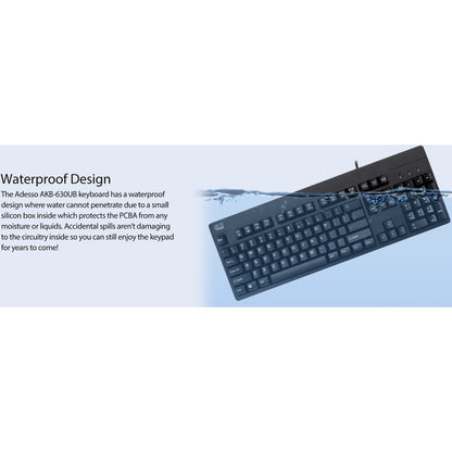 Waterproof Desktop Keyboard,Usb Ip67 Blk Washable Med Grade