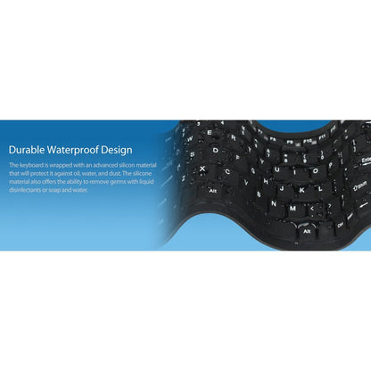 Waterproof Flexible Keyboard,Antimicrobial/Wash/108Keys/Usb