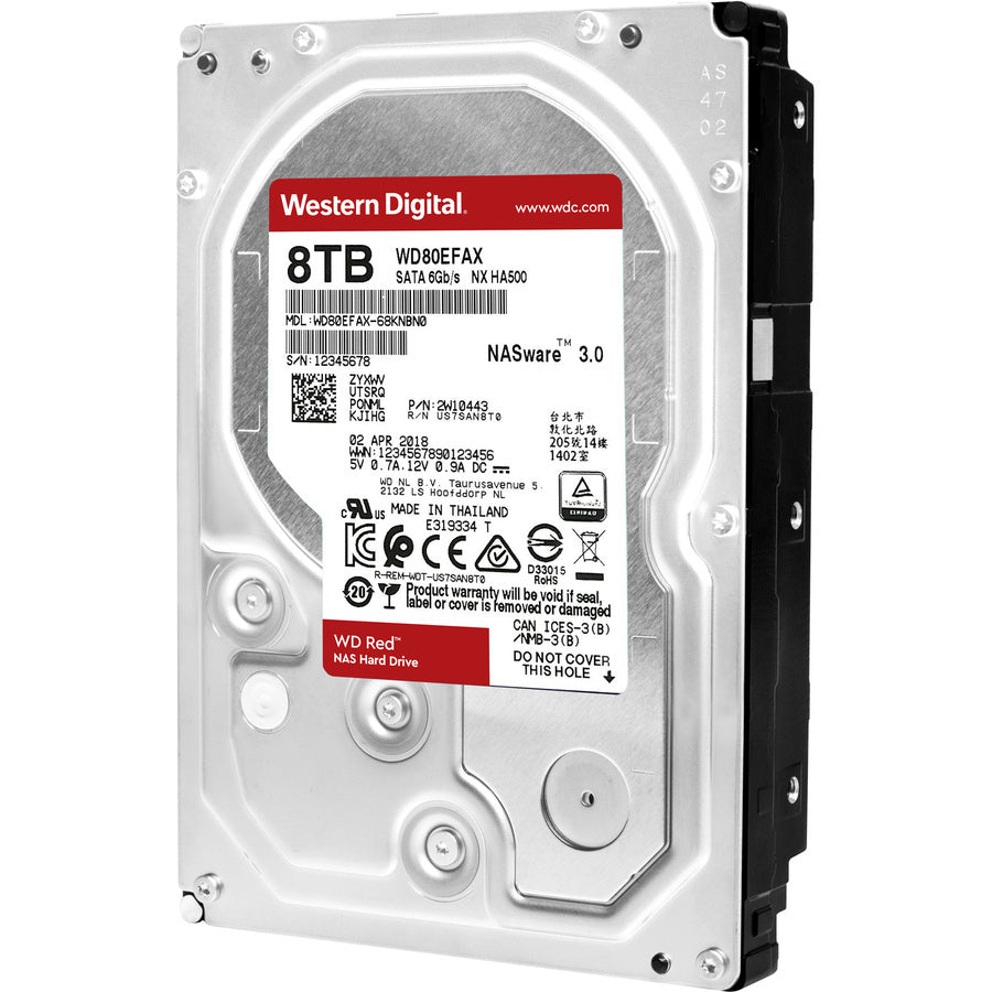 Wd Red 8Tb Nas Hard Disk Drive - 5400 Rpm Class Sata 6 Gb/S 128Mb Cache 3.5 Inch - Wd80Efzx