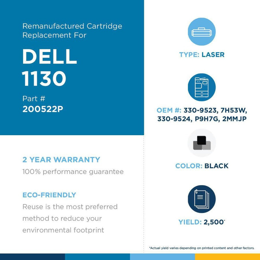 West Point High Yield Laser Toner Cartridge - Alternative For Dell (330-9523, 330-9524, 7H53W, P9H7G) - Black Pack