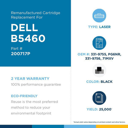 West Point High Yield Laser Toner Cartridge - Alternative For Dell (331-9755, 331-9756, 593-11186, 593-11188, 71Mxv, 98Vwn, Jnc45, Pg6Nr) - Black Pack