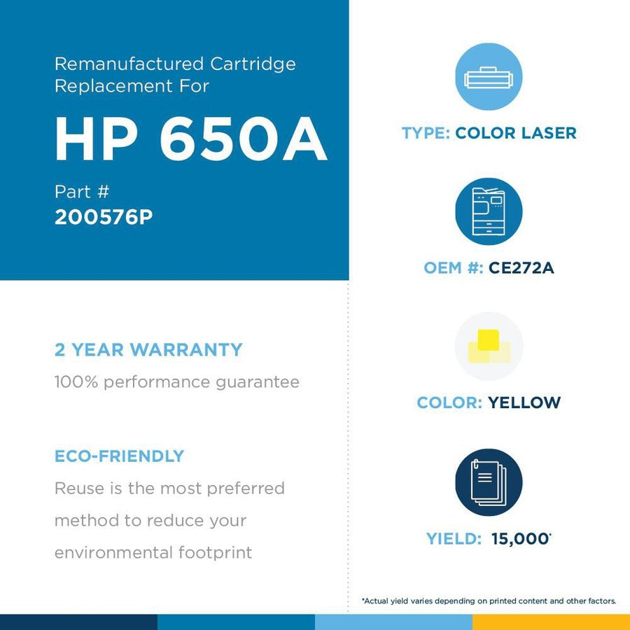 West Point Toner Cartridge - Alternative For Hp 650A - Yellow