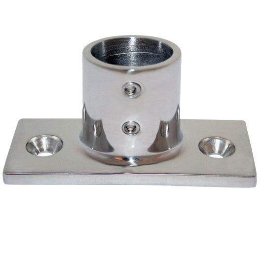 Whitecap 1" O.D. 90&#176; 2-Hole Rectangle Base SS Rail Fitting