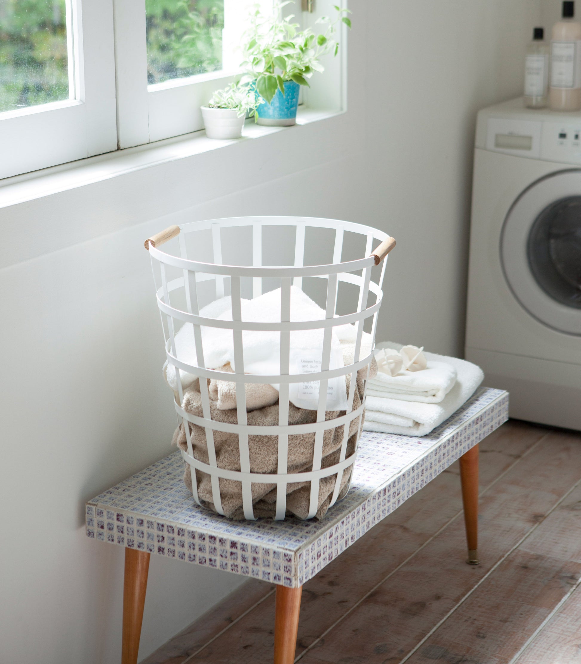 Wire Basket (18" H) - Steel + Wood