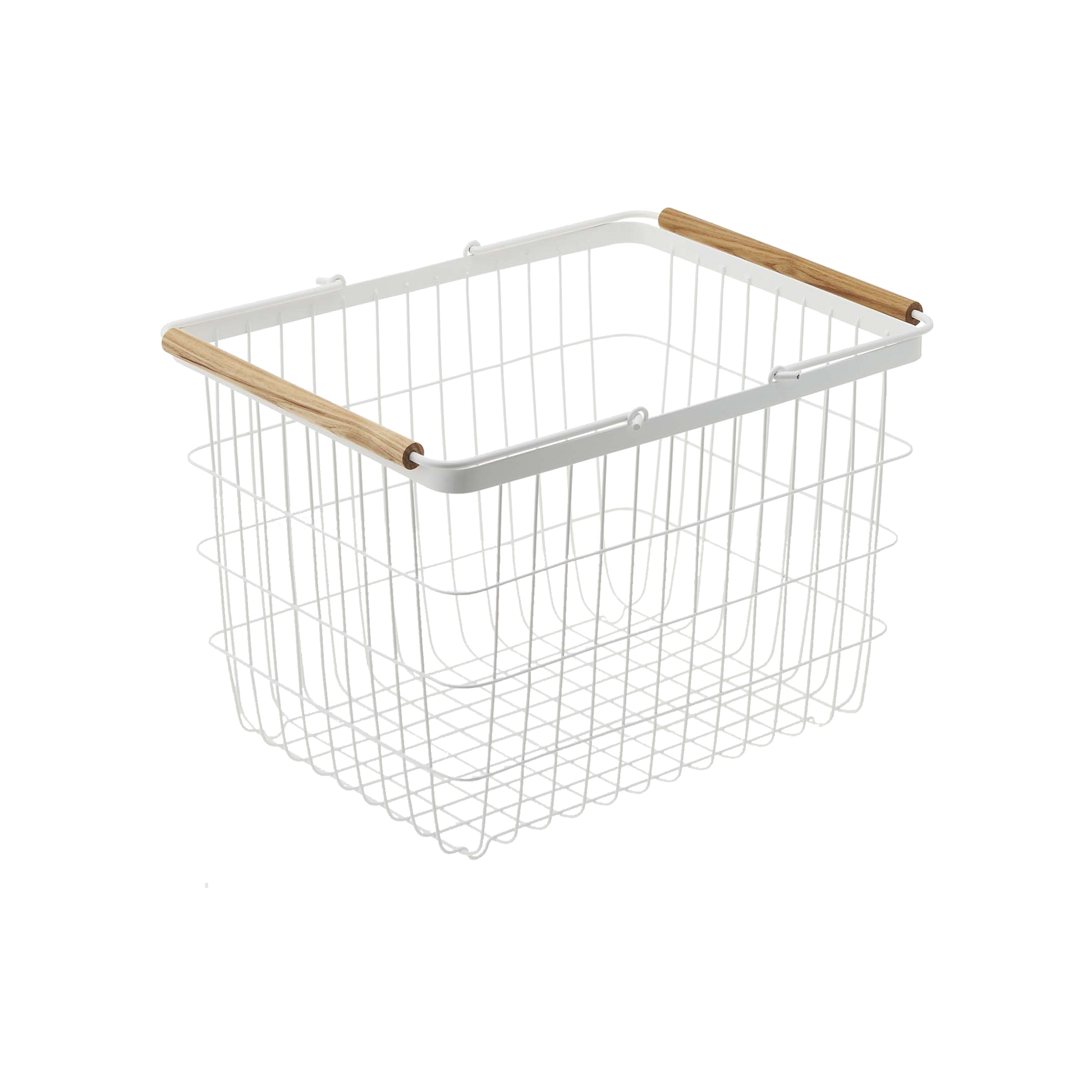 Wire Basket - Two Sizes - Steel + Wood