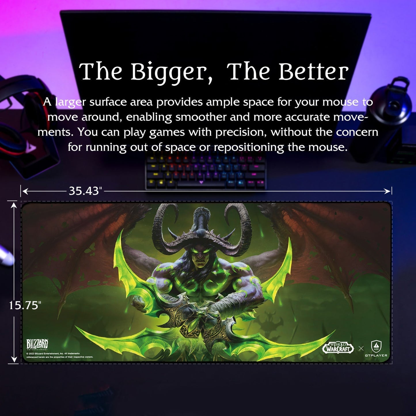 World of Warcraft® Mousepad / Floor Mat-Illidan Stormrage Edition