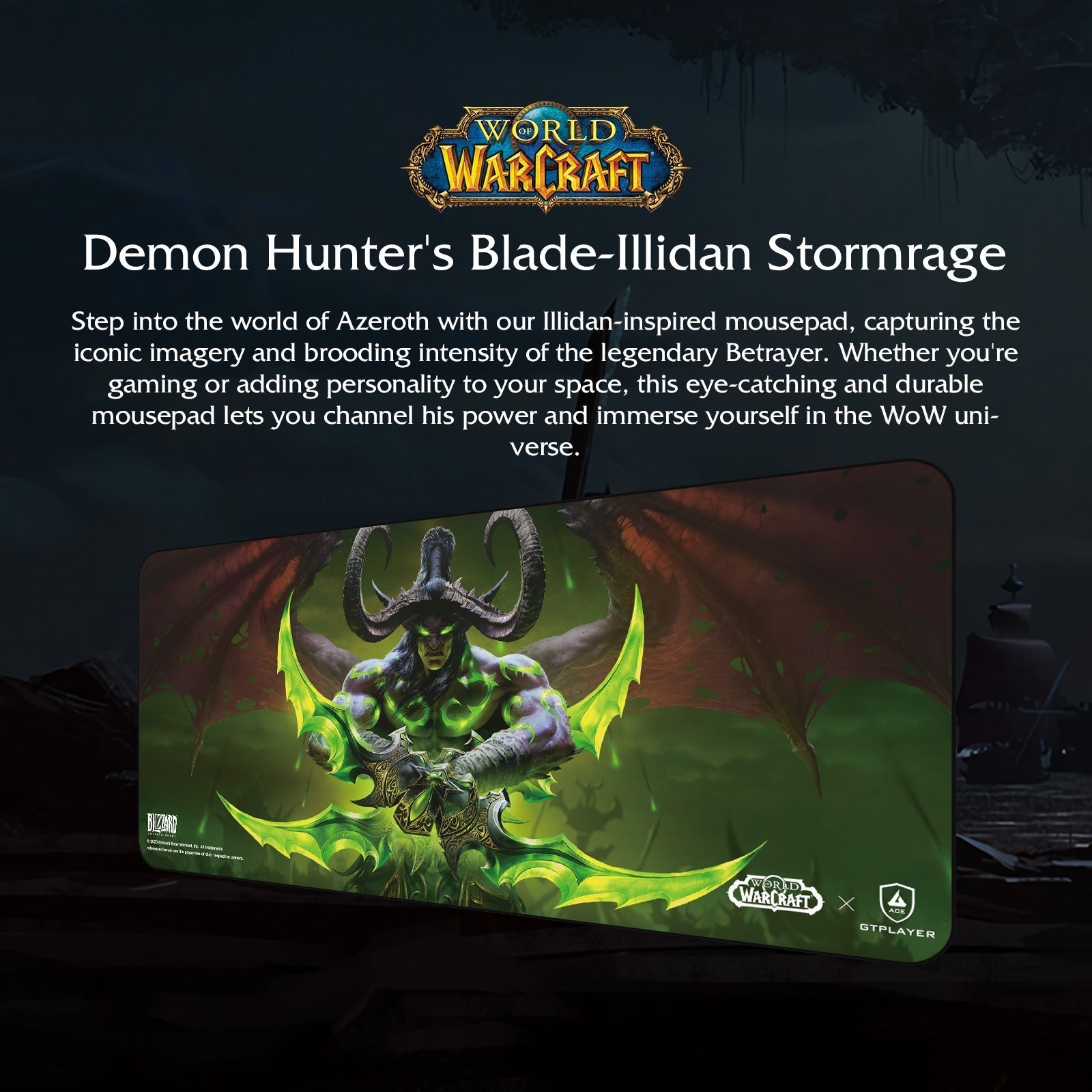 World of Warcraft® Mousepad / Floor Mat-Illidan Stormrage Edition