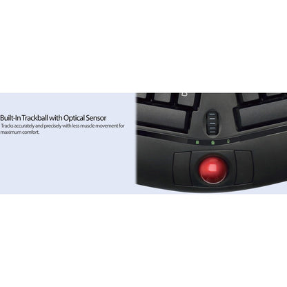 Wrls Ergo Trackball Keyboard,Optical Trackball & Scroll Wheel