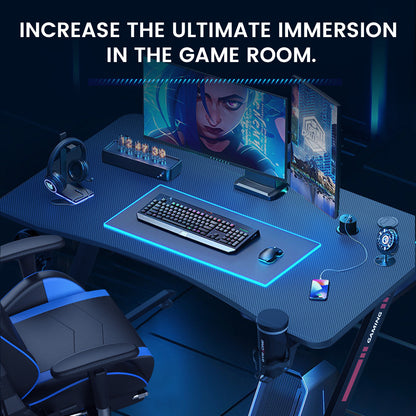 Z -Shaped Series RGB Gaming Desk Z09