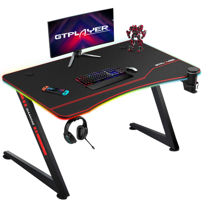 Z -Shaped Series RGB Gaming Desk Z09