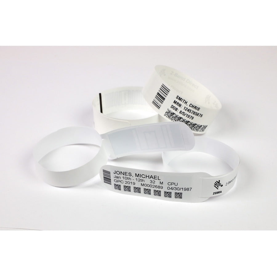 Zebra Wristband Polypropylene 1 X 10In Direct Thermal Zebra Z-Band Fun Pink 1 In Core 10012712-5