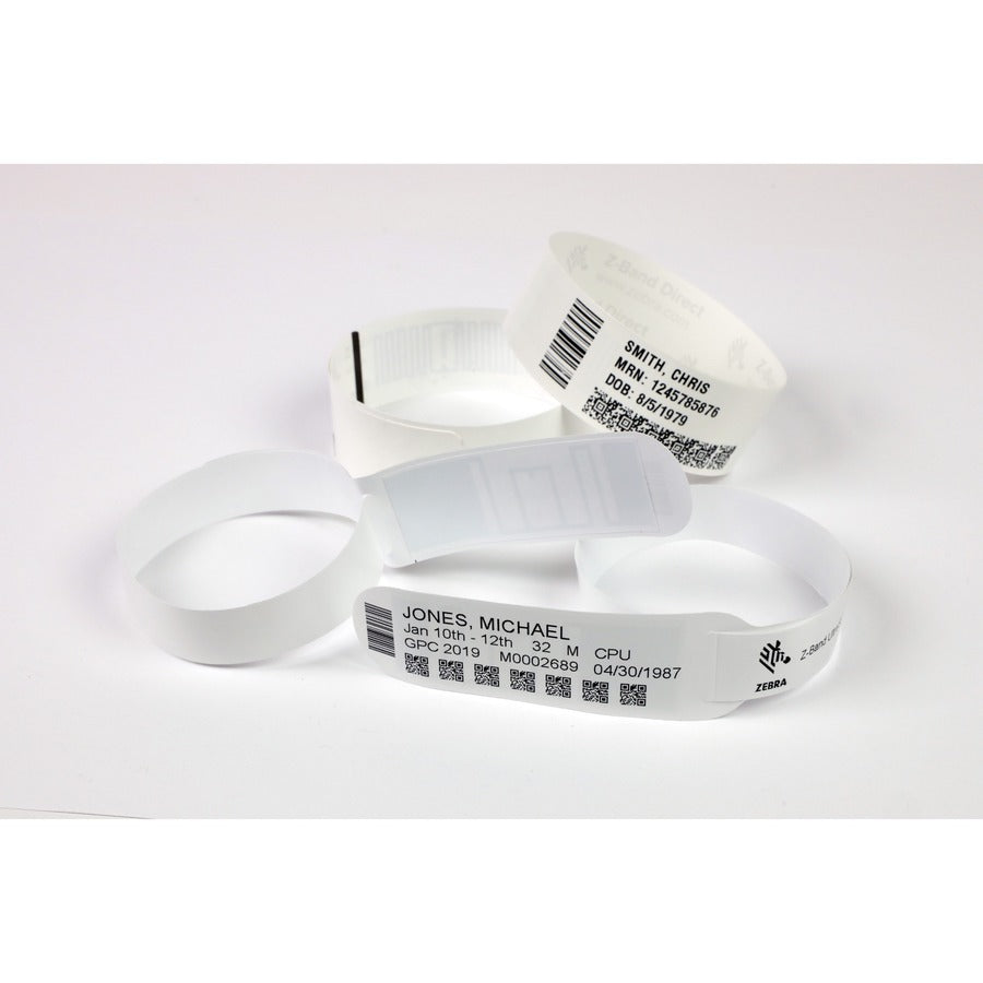 Zebra Wristband Polypropylene 1 X 11In Direct Thermal Zebra Z-Band Comfort Hc100