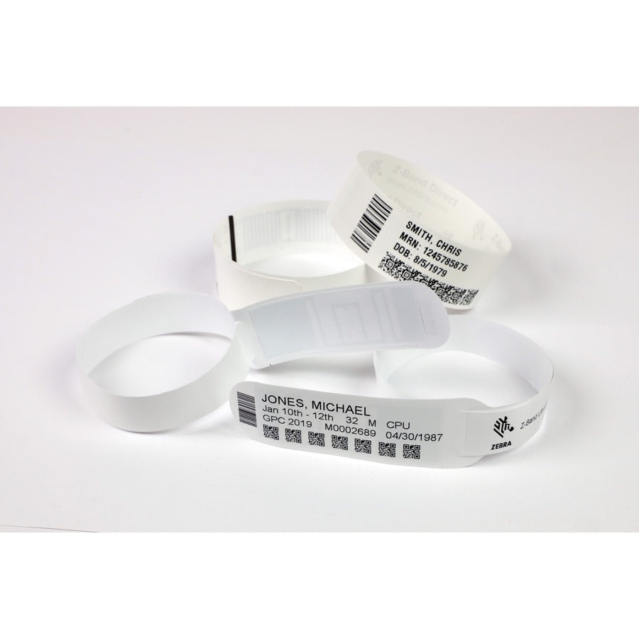 Zebra Wristband Polypropylene 1 X 11In Direct Thermal Zebra Z-Band Direct 1 In Core