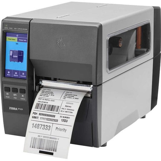 Zebra Zt231 Thermal Transfer Printer - Monochrome - Label Print - Ethernet - Usb - Yes - Serial - Bluetooth - Us - With Cutter Zt23142-T21000Fz