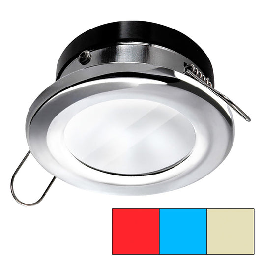 i2Systems Apeiron A1120 Spring Mount Light - Round - Red, Warm White &amp; Blue - Polished Chrome