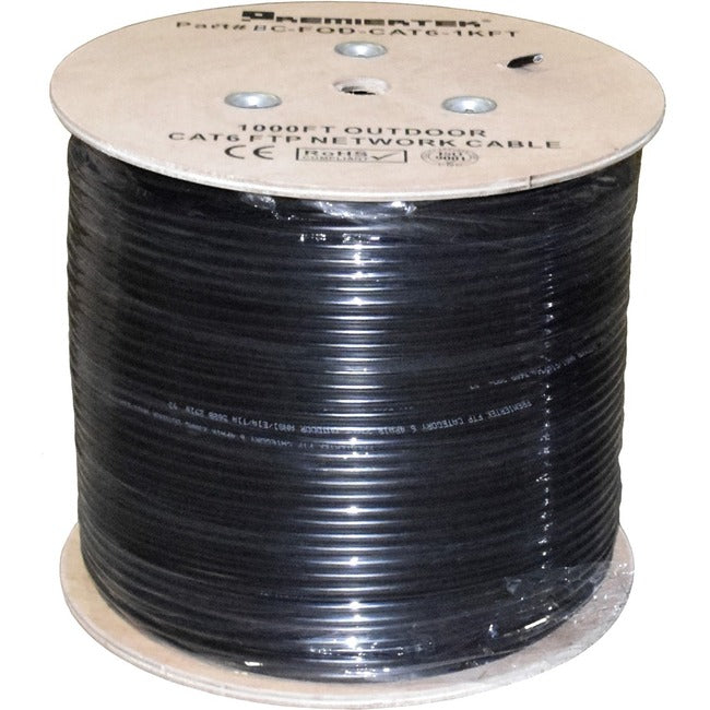 1000Ft Cat6 23Awg 4Pair Blk,Outdoor Foil Shield F/Utp Cu Cabl