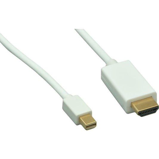 10Ft Hdmi M To Mini Dp M 32Awg,White Adapter Cable